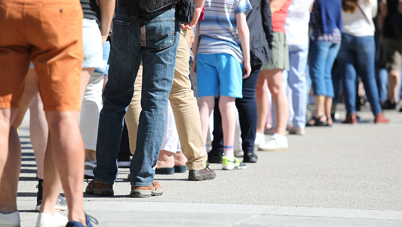 People waiting in line