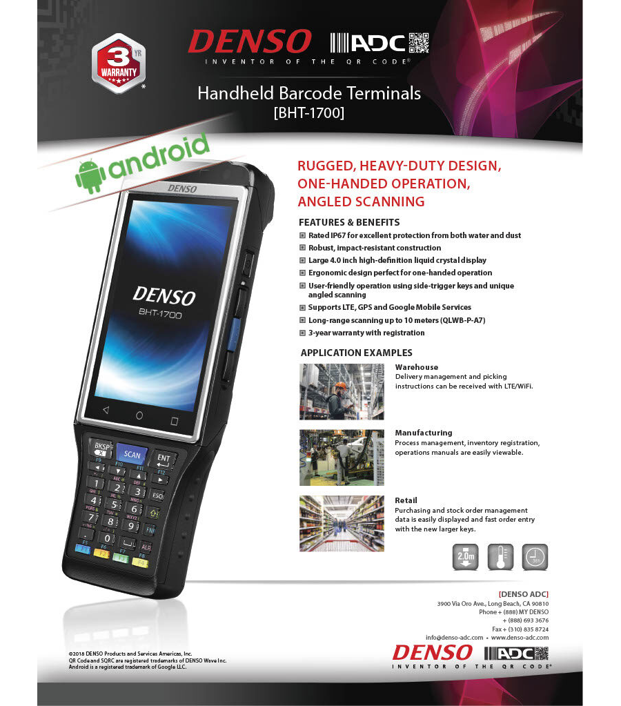 BHT-1700 Product Sheet